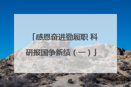 感恩奋进勤履职 科研报国争新绩（一）
