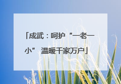 成武：呵护“一老一小” 温暖千家万户