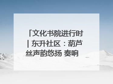 文化书院进行时｜东升社区：葫芦丝声韵悠扬 奏响文化和谐曲