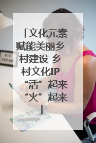 文化元素赋能美丽乡村建设 乡村文化IP“活”起来“火”起来