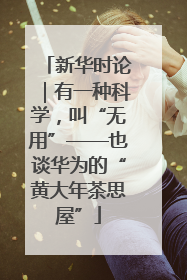新华时论｜有一种科学，叫“无用”——也谈华为的“黄大年茶思屋”