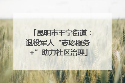 昆明市丰宁街道：退役军人“志愿服务+”助力社区治理