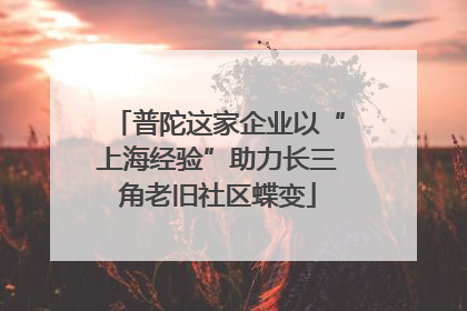 普陀这家企业以“上海经验”助力长三角老旧社区蝶变