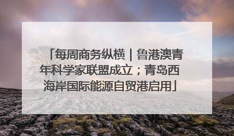 每周商务纵横｜鲁港澳青年科学家联盟成立；青岛西海岸国际能源自贸港启用