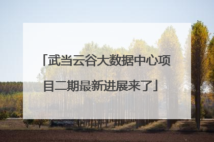 武当云谷大数据中心项目二期最新进展来了