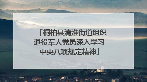 桐柏县清淮街道组织退役军人党员深入学习中央八项规定精神