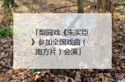 梨园戏《朱买臣》参加全国戏曲（南方片）会演