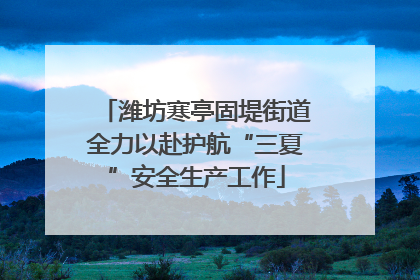 潍坊寒亭固堤街道全力以赴护航“三夏”安全生产工作