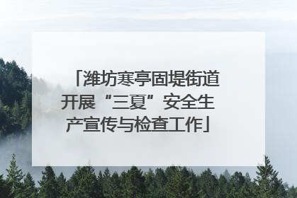 潍坊寒亭固堤街道开展“三夏”安全生产宣传与检查工作