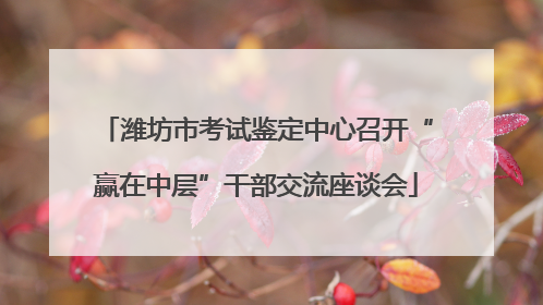 潍坊市考试鉴定中心召开“赢在中层”干部交流座谈会