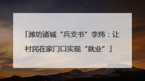 潍坊诸城“兵支书”李炜：让村民在家门口实现“就业”