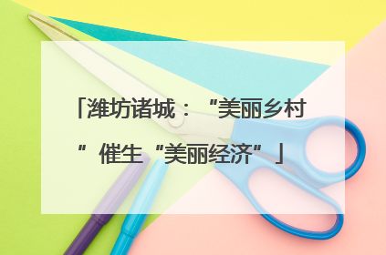 潍坊诸城：“美丽乡村”催生“美丽经济”