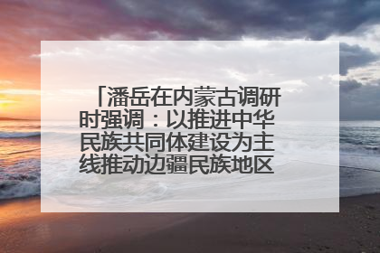 潘岳在内蒙古调研时强调：以推进中华民族共同体建设为主线推动边疆民族地区高质量发展