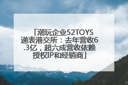 潮玩企业52TOYS递表港交所：去年营收6.3亿，超六成营收依赖授权IP和经销商