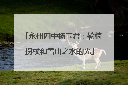 永州四中杨玉君：轮椅拐杖和雪山之水的光