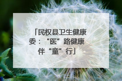 民权县卫生健康委：“医”路健康伴“童”行