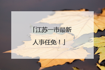 江苏一市最新人事任免！