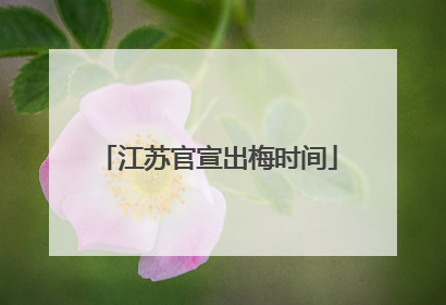 江苏官宣出梅时间