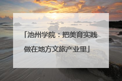 池州学院：把美育实践做在地方文旅产业里