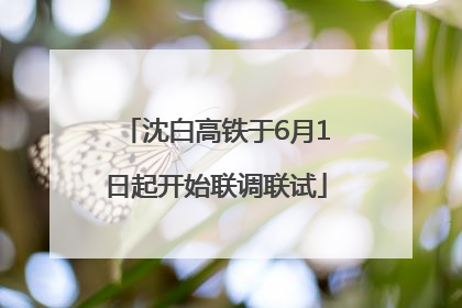沈白高铁于6月1日起开始联调联试