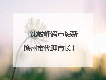 沈峻峰跨市履新徐州市代理市长