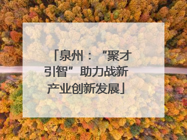 泉州：“聚才引智”助力战新产业创新发展