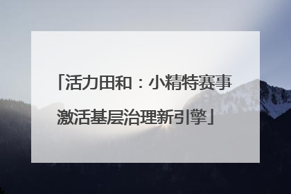 活力田和：小精特赛事激活基层治理新引擎