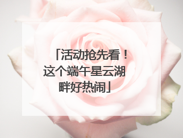 活动抢先看！这个端午星云湖畔好热闹