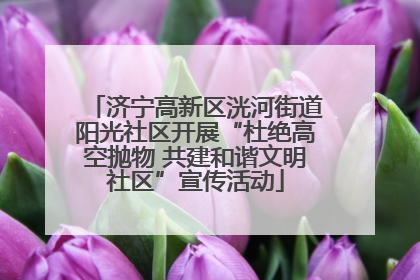 济宁高新区洸河街道阳光社区开展“杜绝高空抛物 共建和谐文明社区”宣传活动
