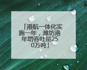 港航一体化实施一年，潍坊港年增吞吐量250万吨
