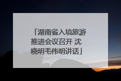 湖南省入境旅游推进会议召开 沈晓明毛伟明讲话