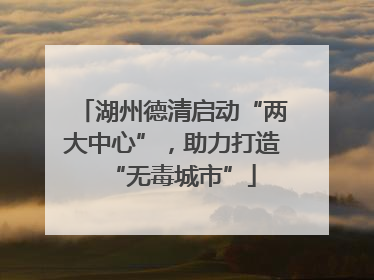 湖州德清启动“两大中心”，助力打造“无毒城市”
