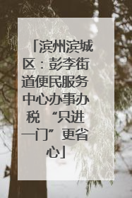 滨州滨城区：彭李街道便民服务中心办事办税 “只进一门”更省心