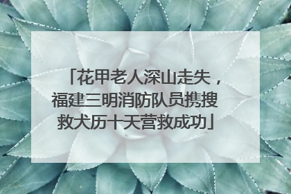 花甲老人深山走失，福建三明消防队员携搜救犬历十天营救成功