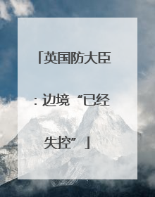 英国防大臣：边境“已经失控”