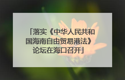 落实《中华人民共和国海南自由贸易港法》论坛在海口召开