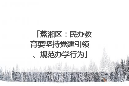 蒸湘区：民办教育要坚持党建引领、规范办学行为