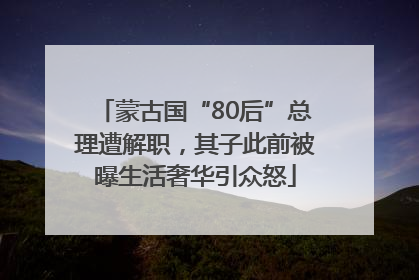 蒙古国“80后”总理遭解职，其子此前被曝生活奢华引众怒
