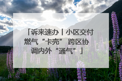 诉来速办丨小区交付燃气“卡壳” 跨区协调内外“通气”