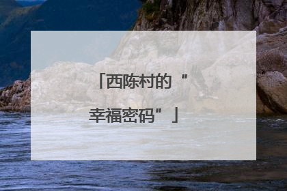西陈村的“幸福密码”