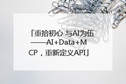 重拾初心 与AI为伍——AI+Data+MCP，重新定义API