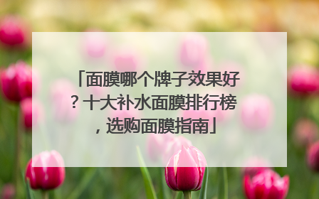 面膜哪个牌子效果好？十大补水面膜排行榜，选购面膜指南