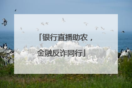 银行直播助农，金融反诈同行