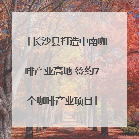 长沙县打造中南咖啡产业高地 签约7个咖啡产业项目