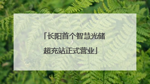 长阳首个智慧光储超充站正式营业