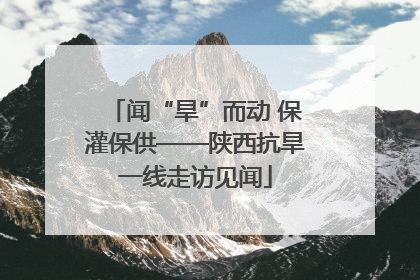 闻“旱”而动 保灌保供——陕西抗旱一线走访见闻