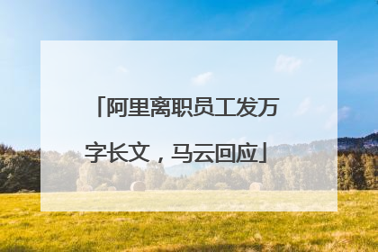 阿里离职员工发万字长文，马云回应
