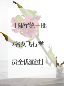 陆军第三批7名女飞行学员全优通过