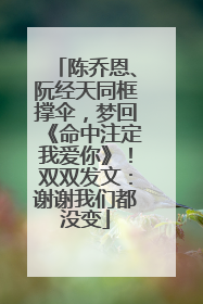 陈乔恩、阮经天同框撑伞，梦回《命中注定我爱你》！双双发文：谢谢我们都没变