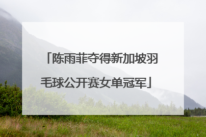 陈雨菲夺得新加坡羽毛球公开赛女单冠军